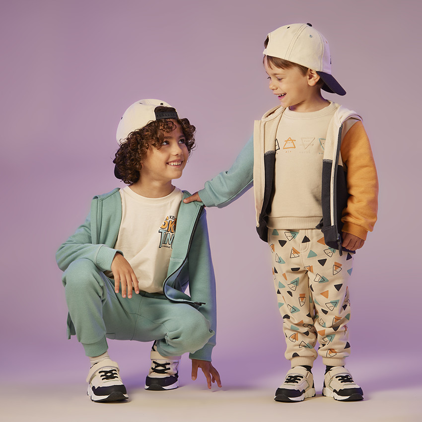 Gilet fleece colour block effect voor baby jongen 