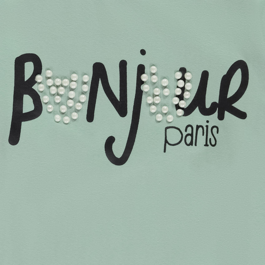 Lange mouwen T-shirt met parel-effect print voor meisjes 