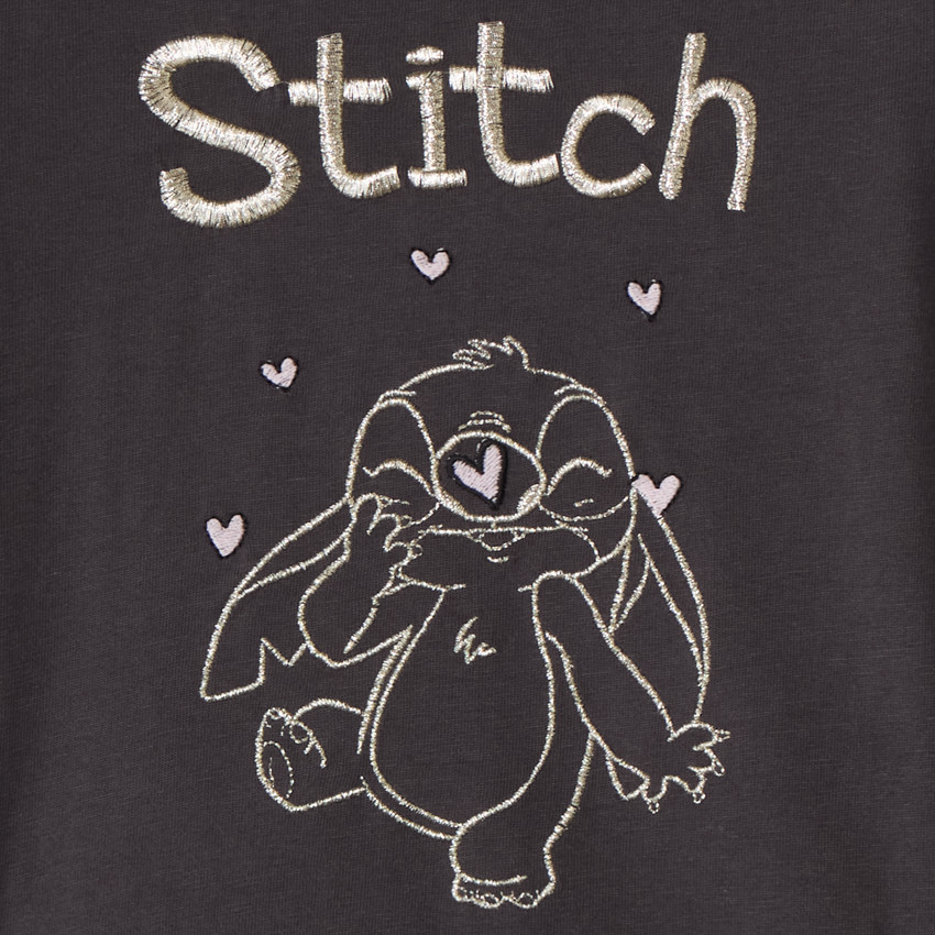 T-shirt manches longues Stitch Disney brodé pour fille  