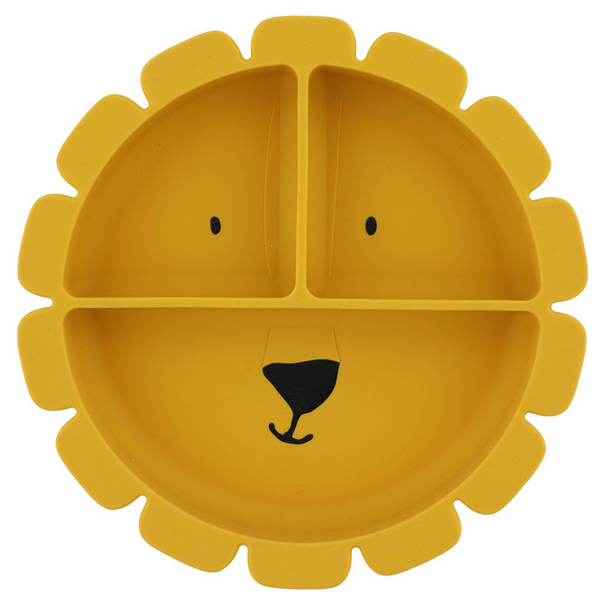 Assiette silicone avec ventouse et compartiments - Mr Lion 