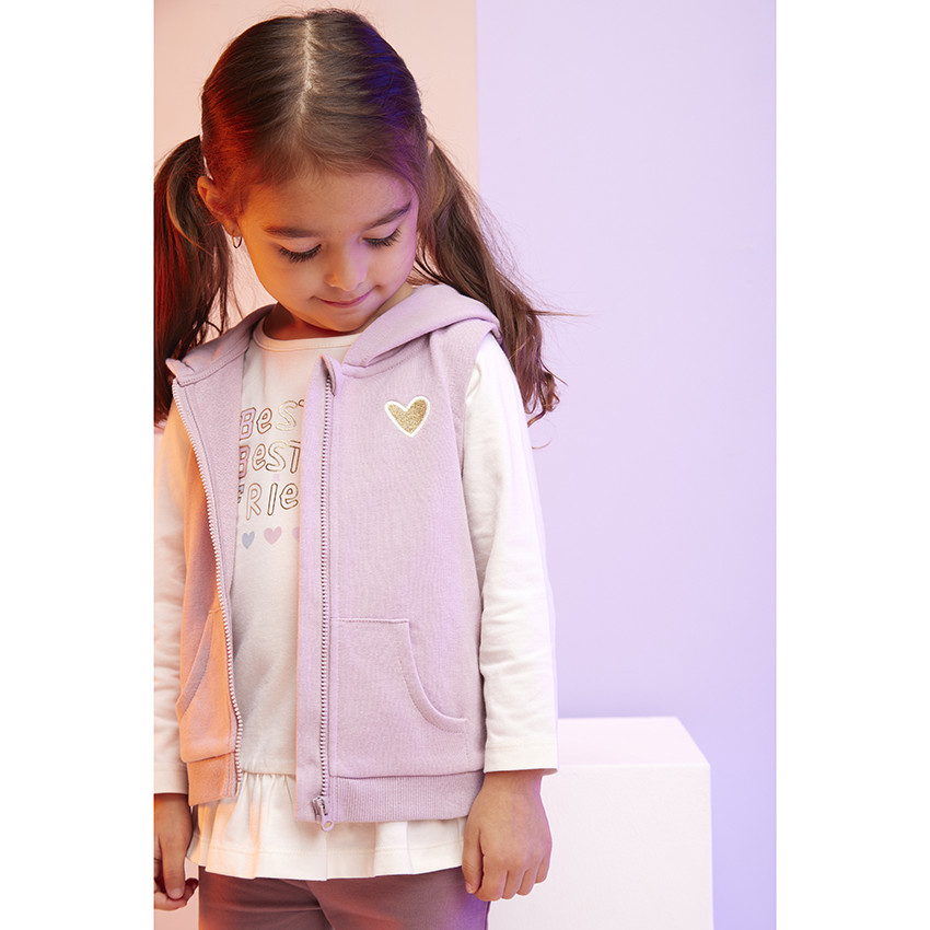 Vest zonder mouwen + T-shirt met lange mouwen + Legging voor baby meisje 