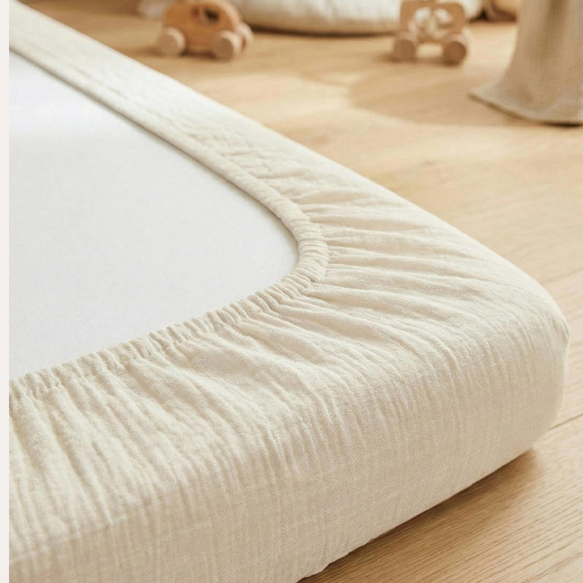 Hoeslaken pre-washed Hydrofiel - Offwhite - 60x120 cm 