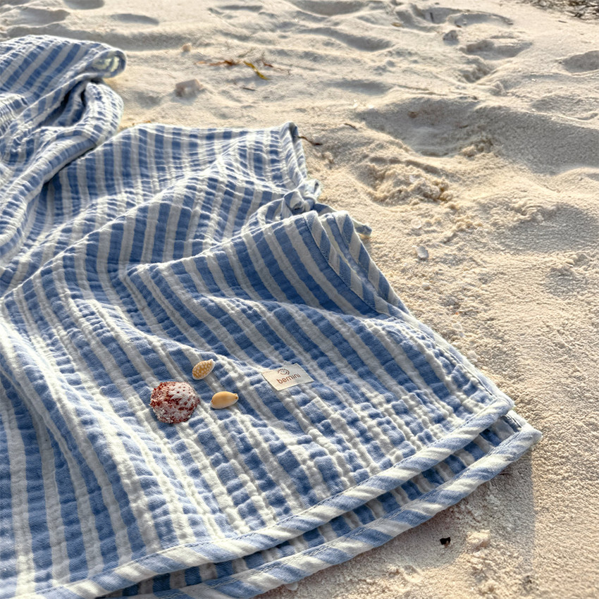 Poncho de bain Gaze de coton Stripe 9/36m Wonder 