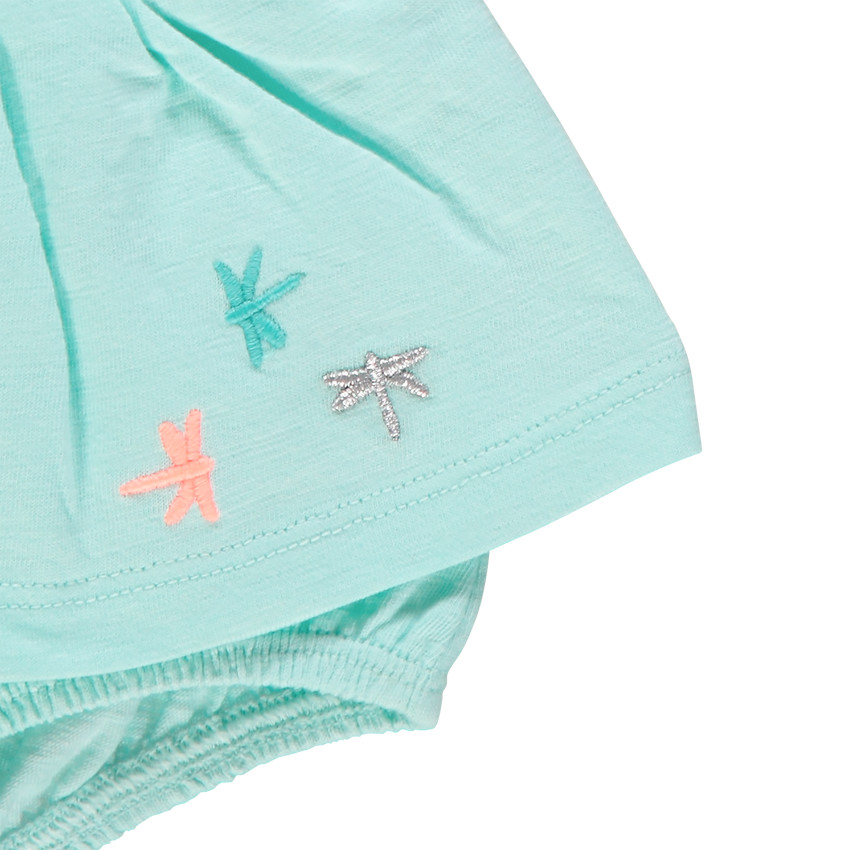 Ensemble avec tunique imprimée nénuphars et bloomer 