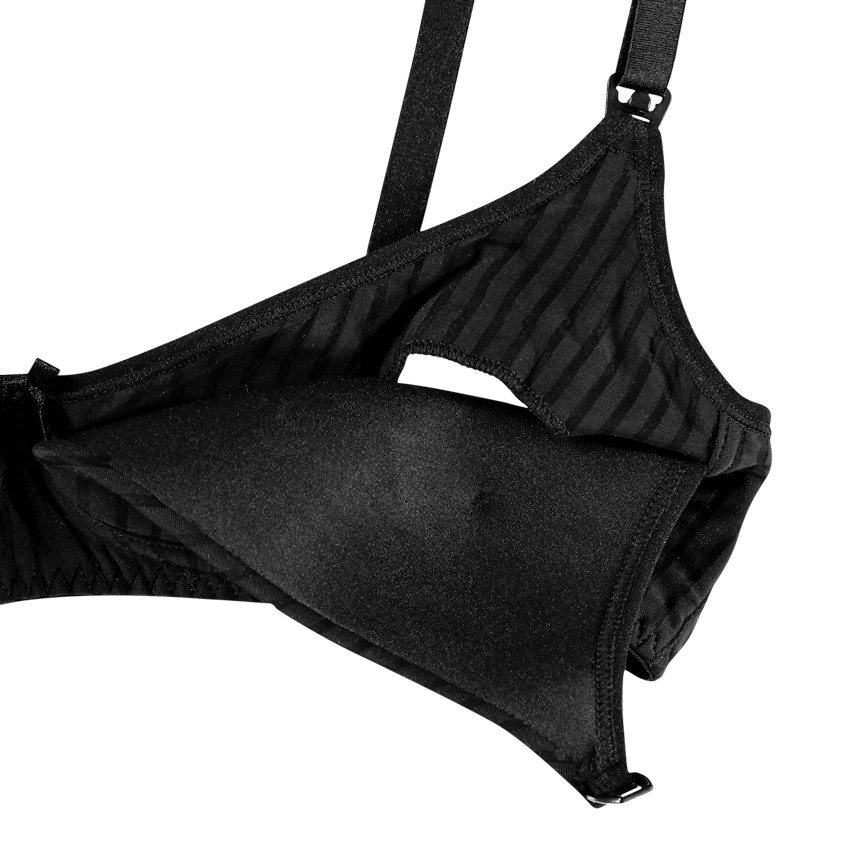 Soutien-gorge de grossesse et d'allaitement à rayures en jacquard 