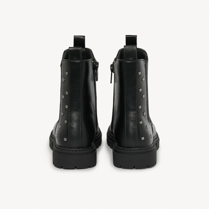 Lederlook enkellaarsjes met elastiek en studs voor meisjes 