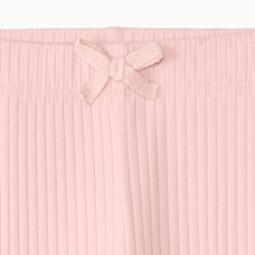 Legging côtelé uni à nœud fille 