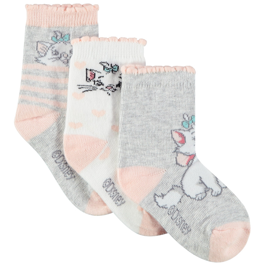 Lot de 3 paires de chaussettes imprimé Marie Disney pour bébé fille 