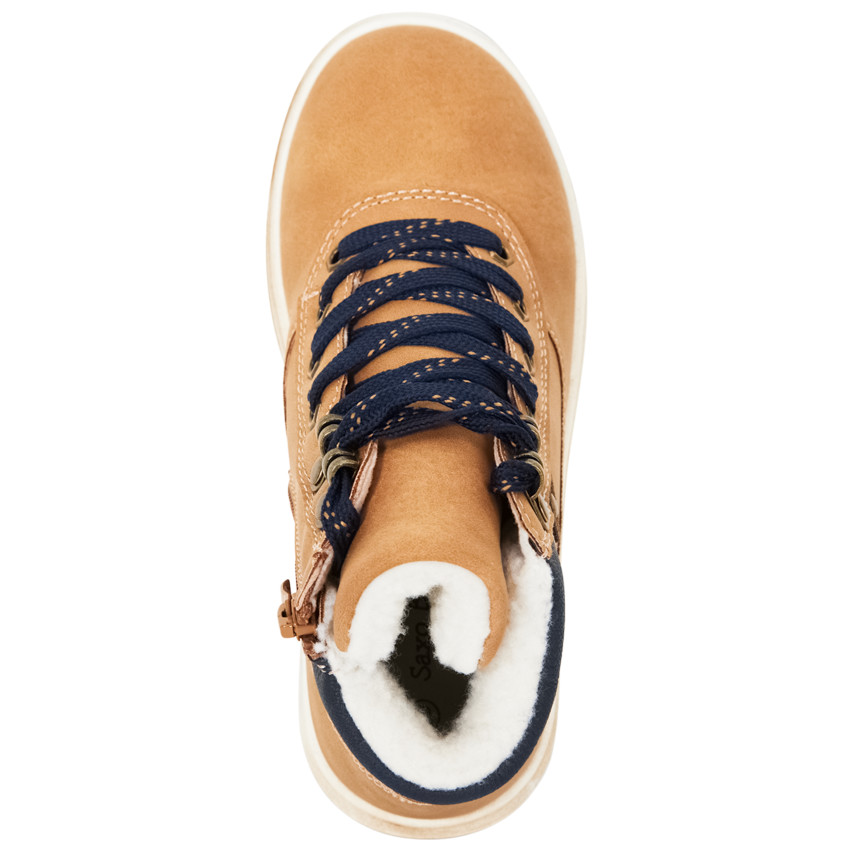Bottillons camel avec lacets et zip pour garçon 