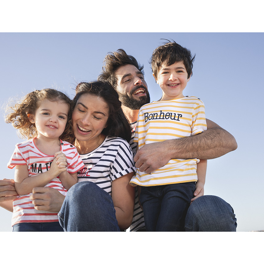T-shirt mixte bébé à manches courtes marinière 