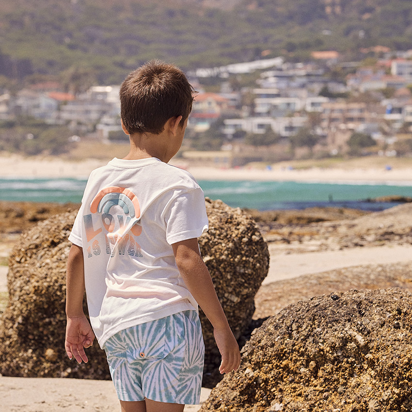 T-shirt met korte mouwen met prints en degradeereffect voor jongens 