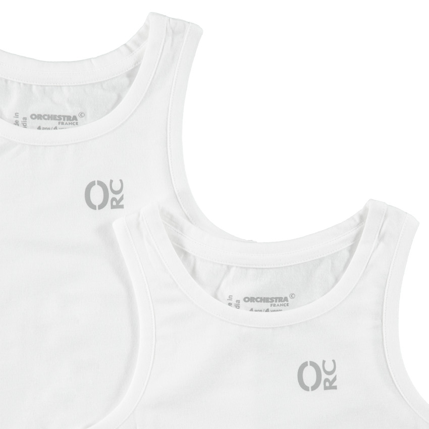 Lot de 2 maillots de corps forme débardeur avec logo printé 