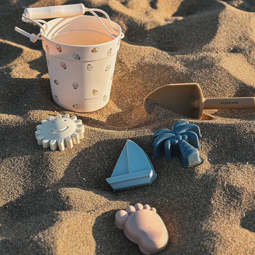 Set de plage Poissons - Seau/pelle/4 moules 