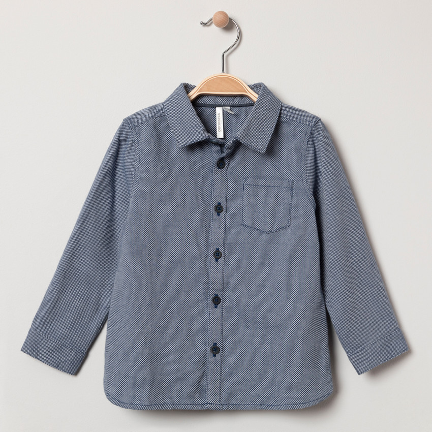 Chemise manches longues en coton fantaisie 