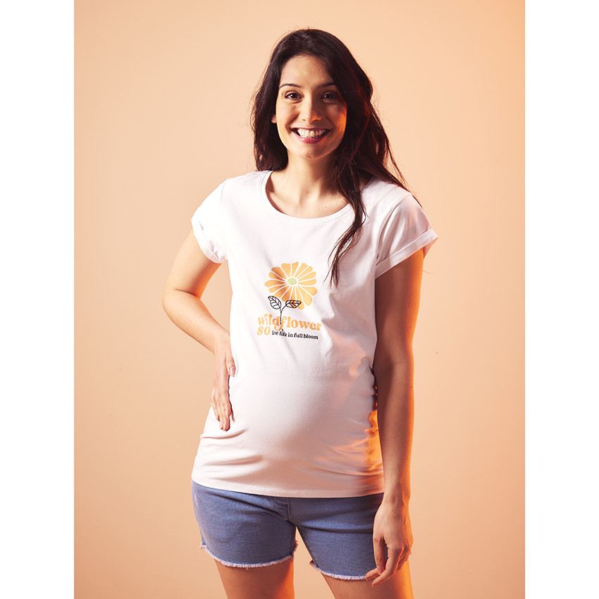 T-shirt de grossesse manches courtes print fleur 