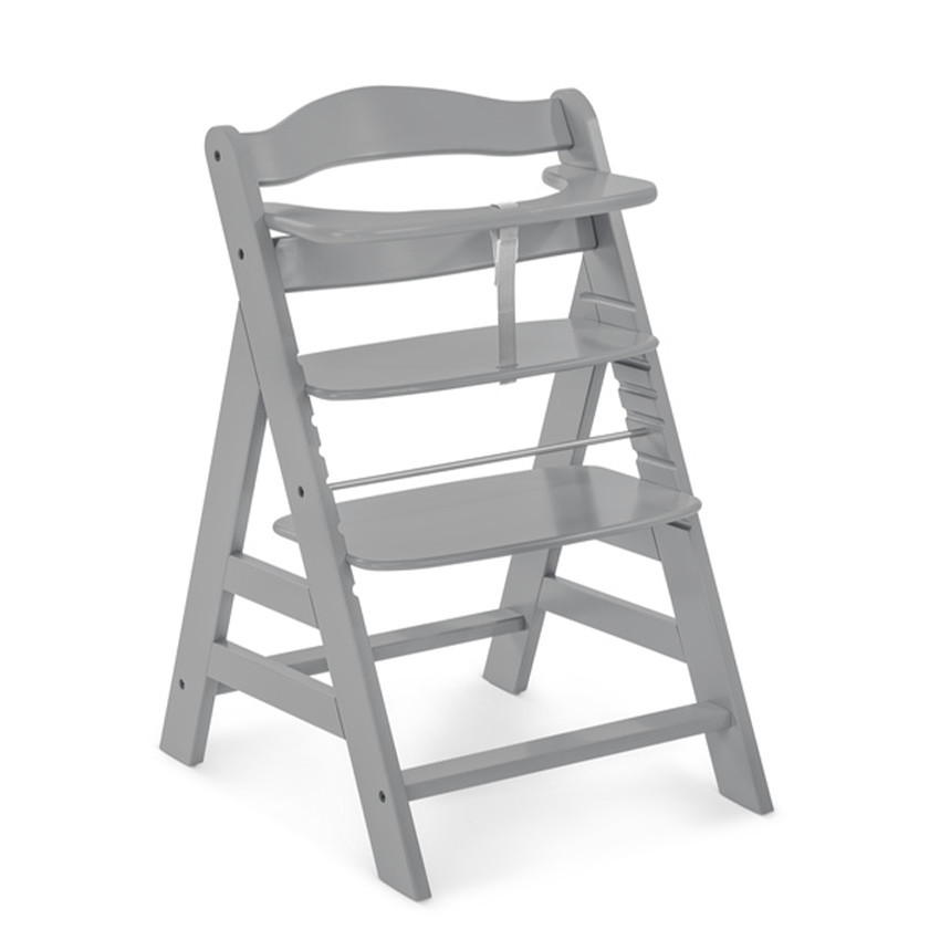 Hoge stoel Alpha+ evolutief van Europees beukenhout uit FSC®-Grijs 