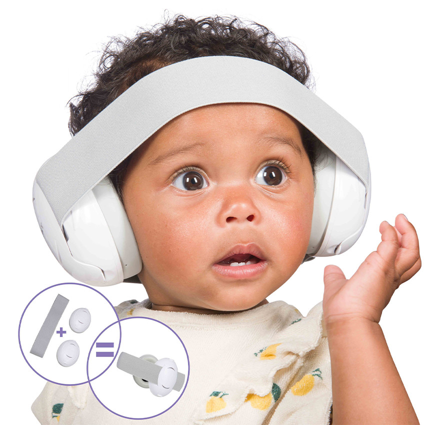 Casque anti-bruit protection auditive 2-en-1 Bébé/Junior Blanc 