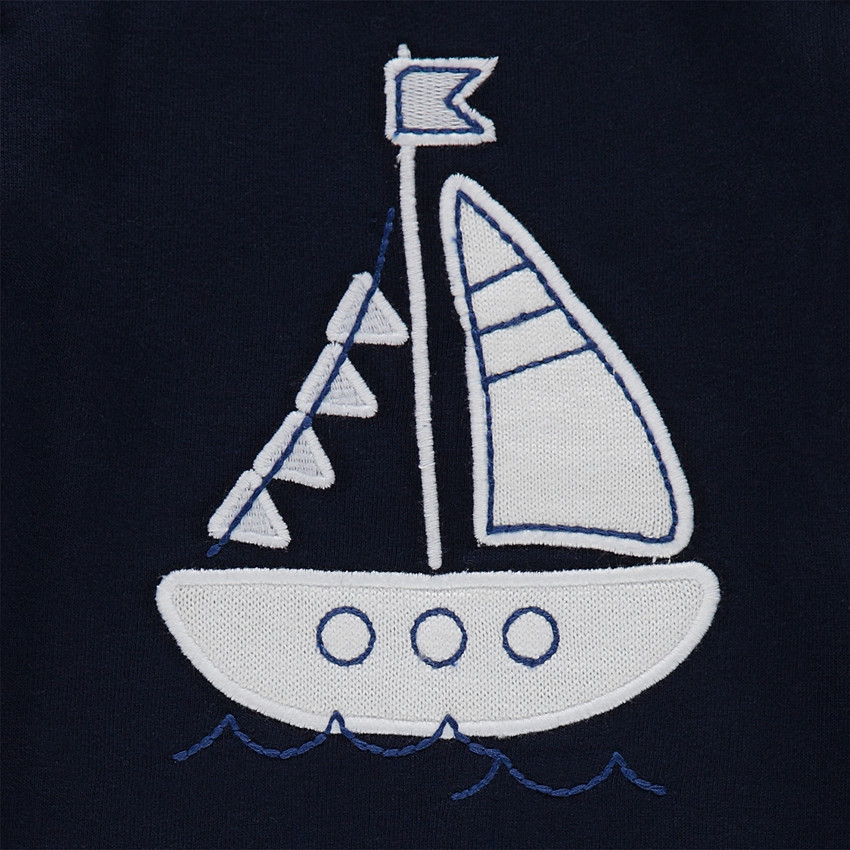 Trui van tricot matrozenmodel met patch met boot van tricot 