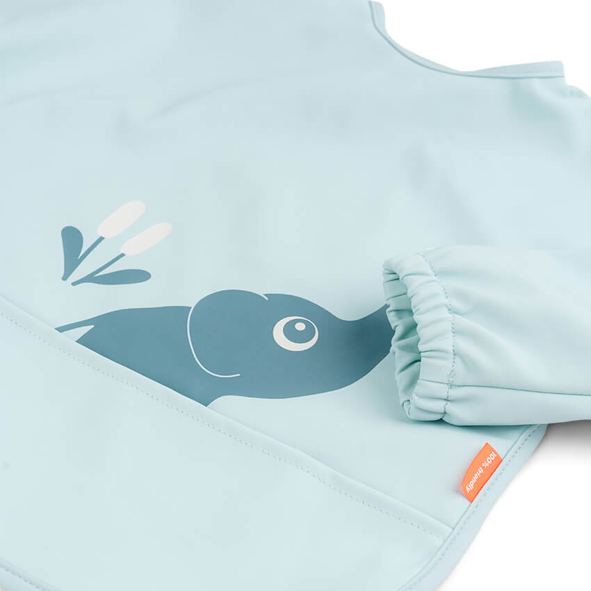 Bavoir tablier à manches longues - Bleu 