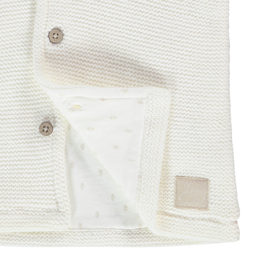 Veste à capuche en tricot point mousse pour bébé 
