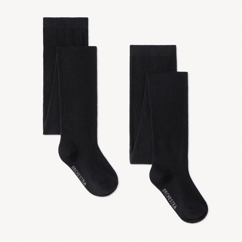 Set van 2 effen dikke panty
