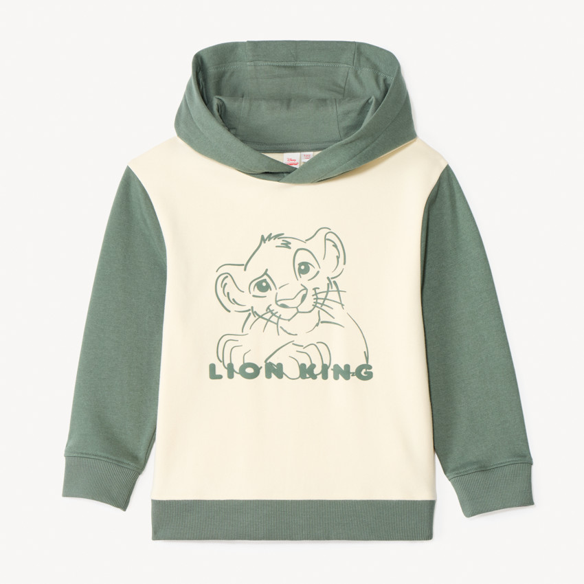 Sweatshirt fleece met kap en Disney Le Roi Lion-print jongens 