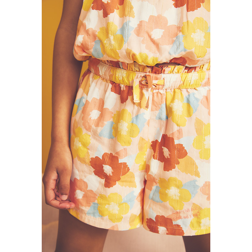 Ensemble 2 pièces imprimé fleurs retro pour fille 