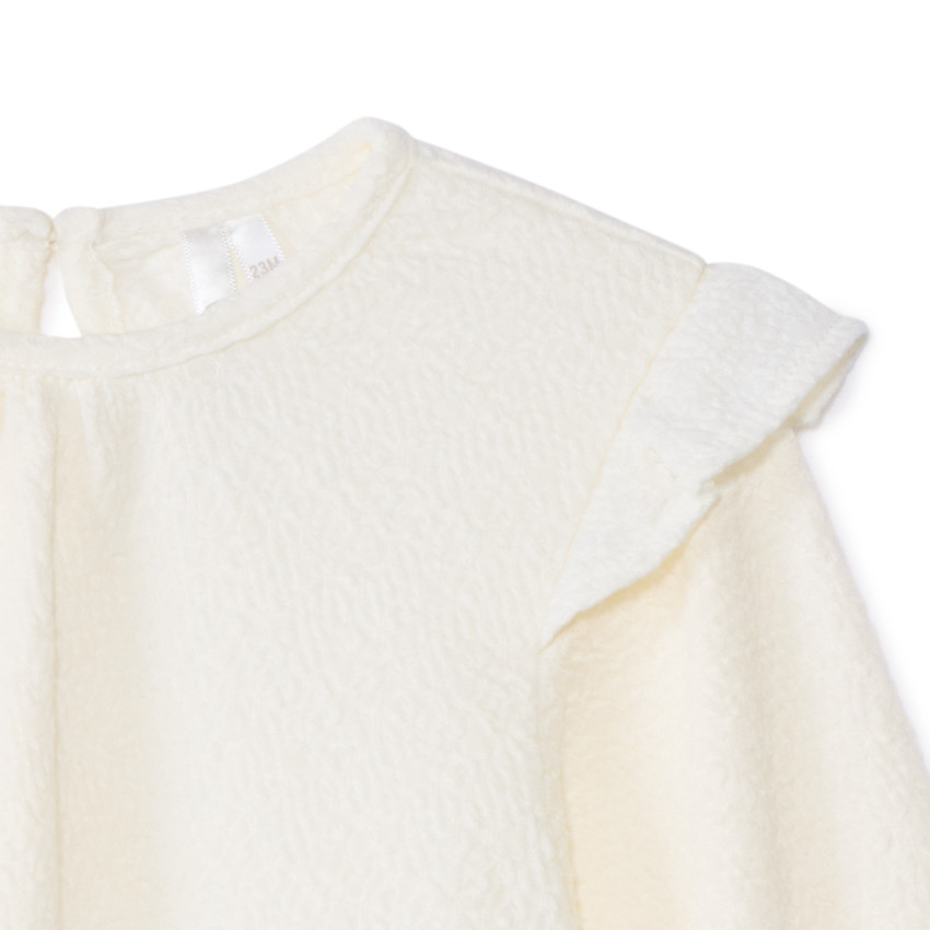 Tuniek met lange mouwen, effen kleur en ruches voor meisjes 