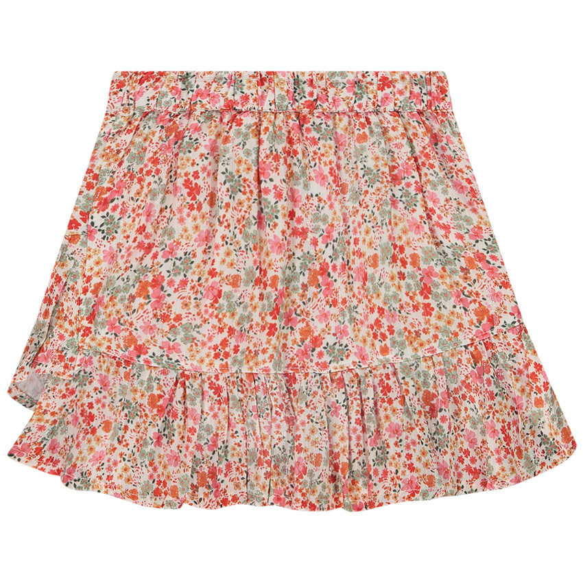 Jupe courte en voile avec imprimé fleurie pour fille 
