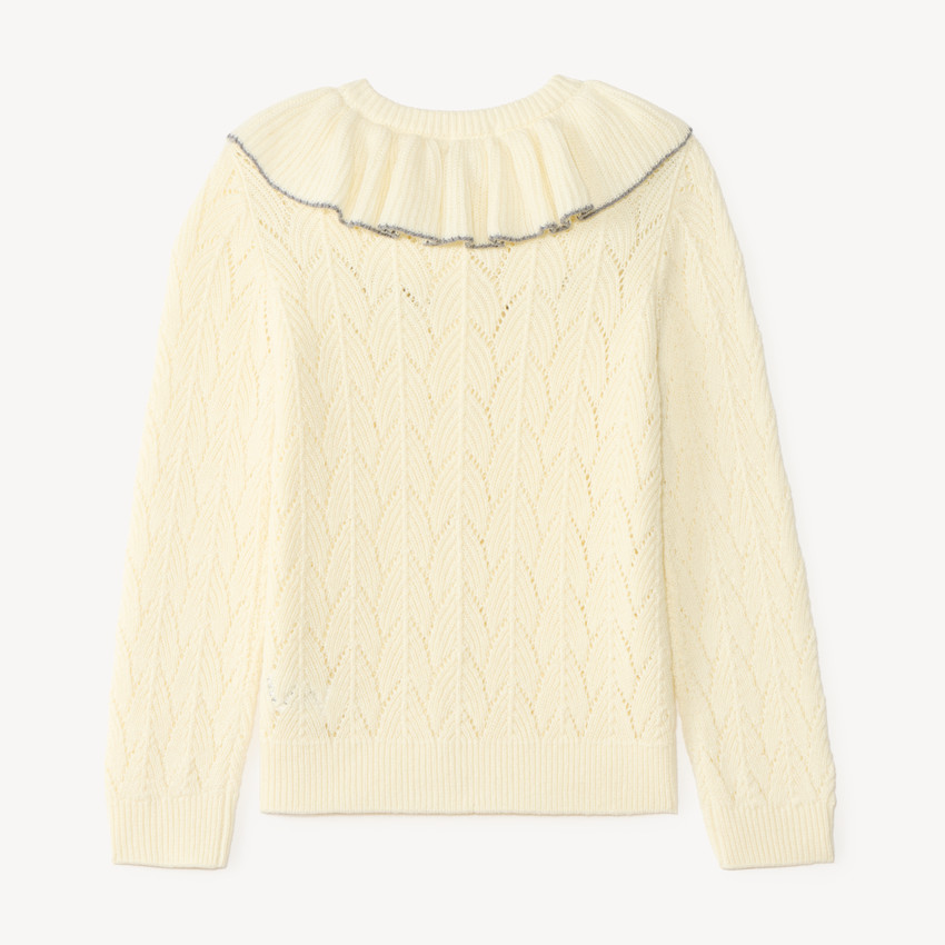 Knit vest with ruffled collar for girls 