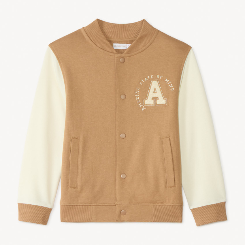 Veste teddy molleton à patch bouclette garçon 