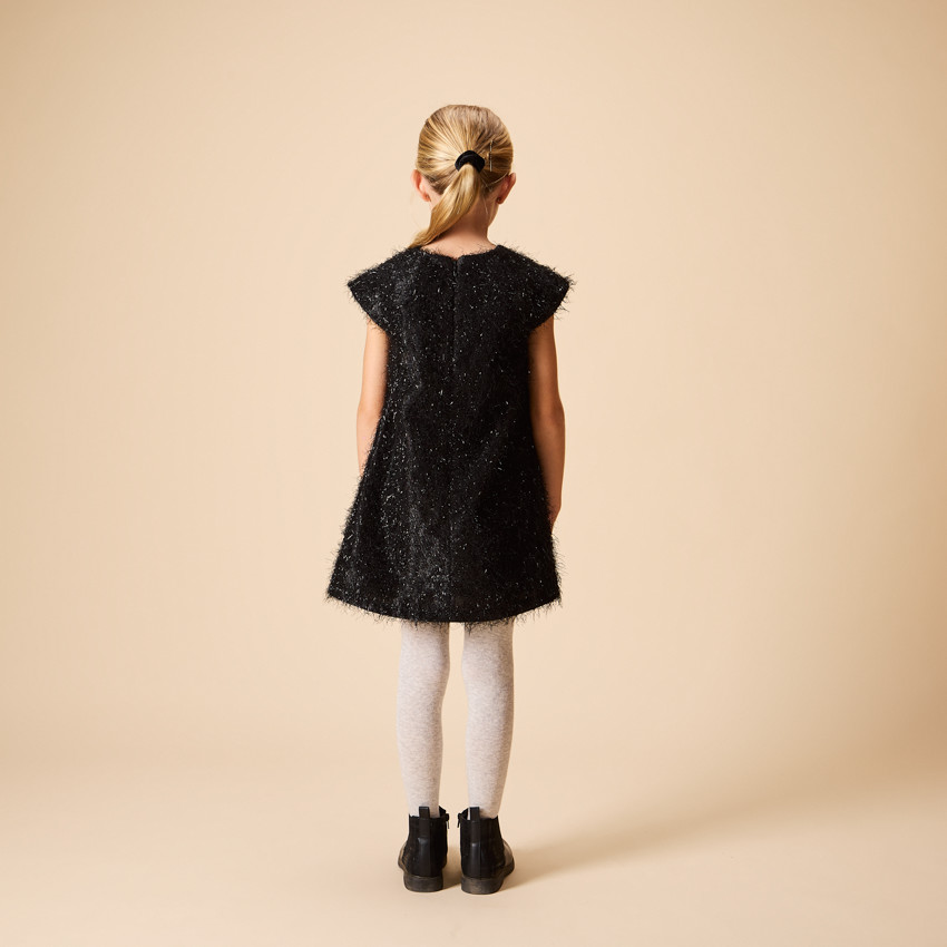 Robe de fête manches courtes à franges pour fille 