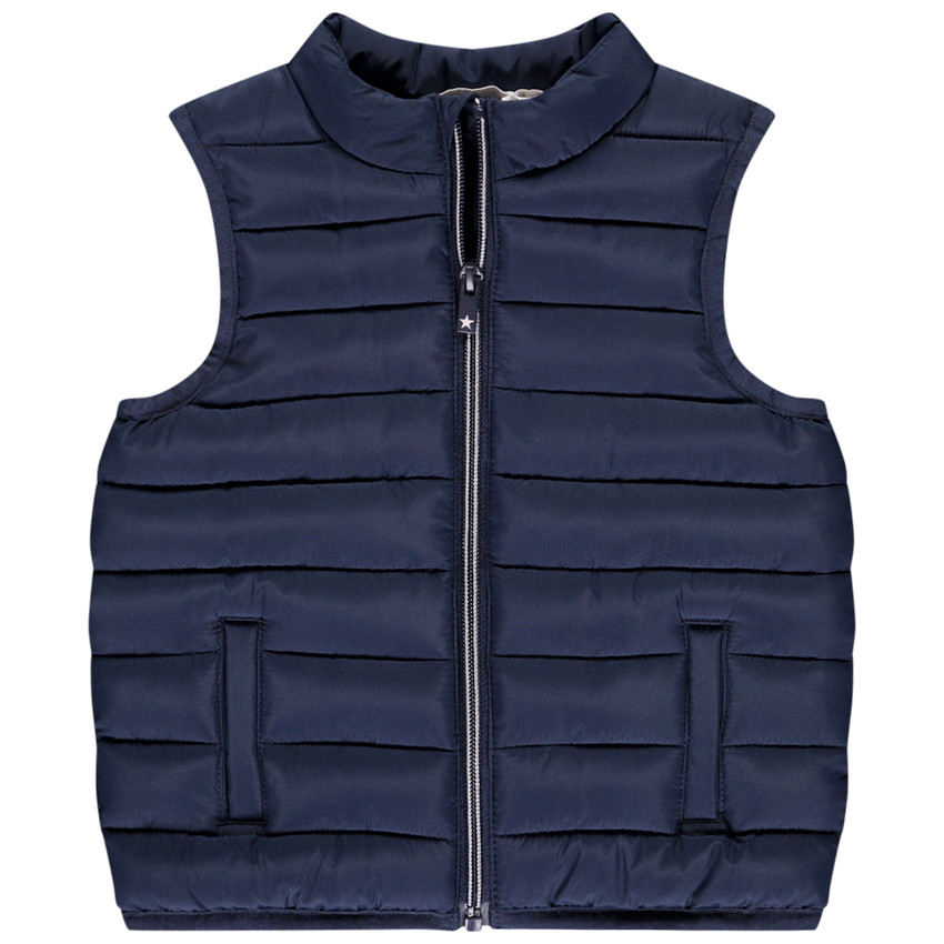 Doudoune sans manches matelassée unie pour bébé garçon 