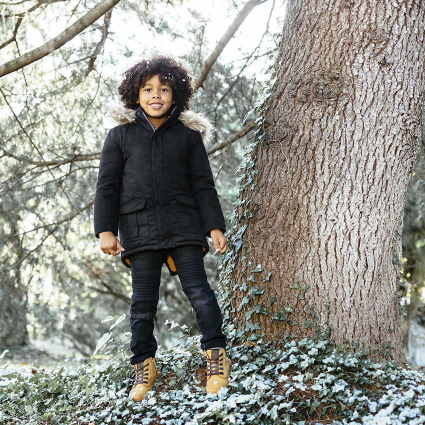 Parka 2 en 1 doublée sherpa pour enfant garçon 