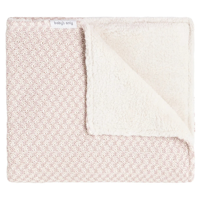 Deken bed Teddy Happiness - Oud roze/ecru 100x135 cm 