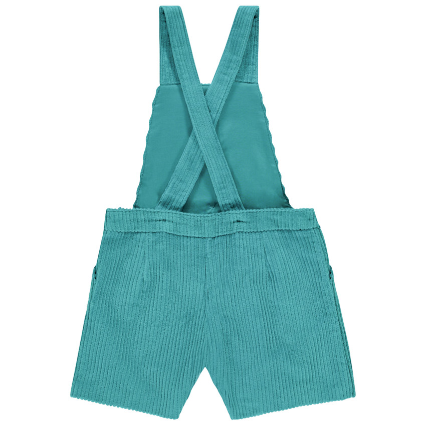 Korte salopette in ribfluweel, voor meisjes. 