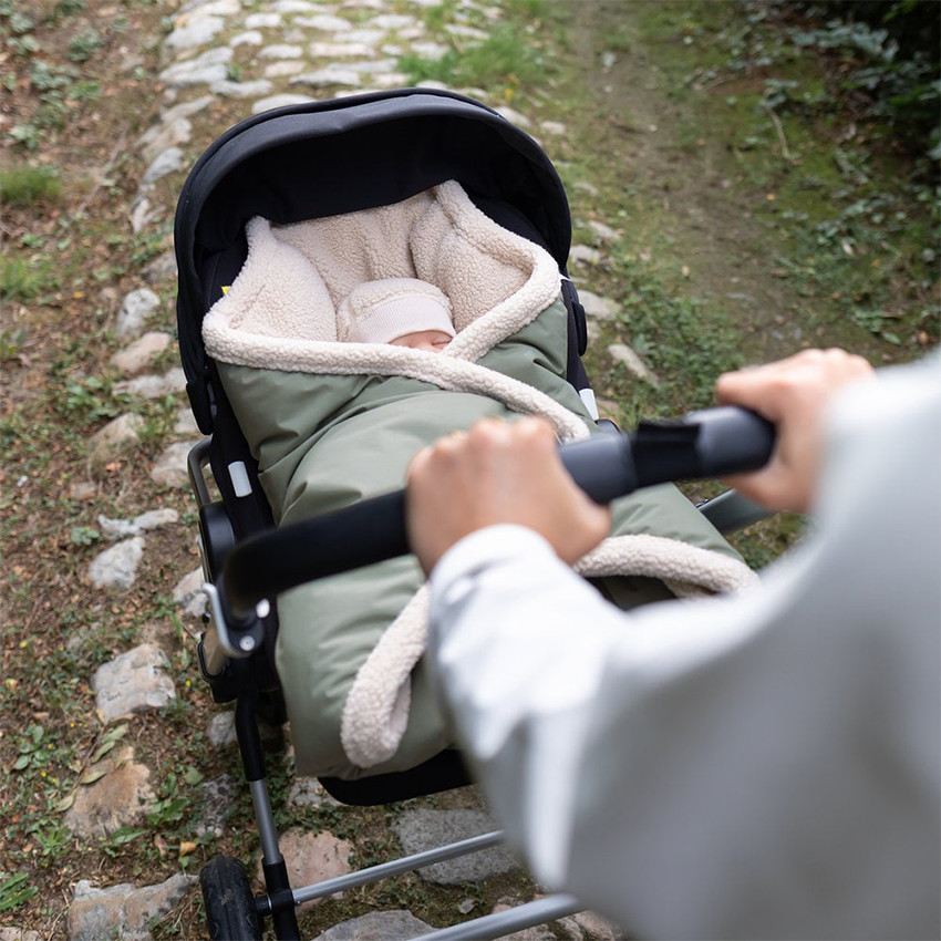 Wikkeldeken Biside voor autostoel 0+ - Pady + Teddy - Green - 0-12m 