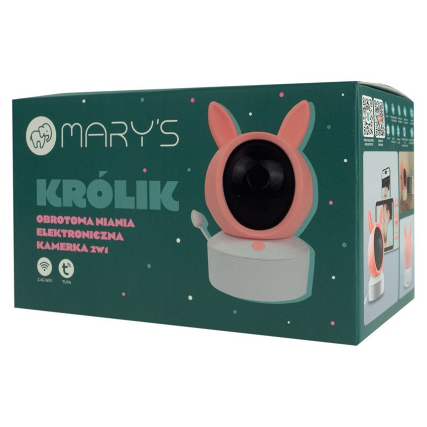 Babyphone vidéo 2-en-1 Lapin Rose 