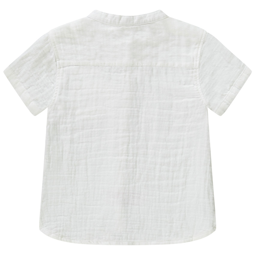 Korte mouwen hemd met geborduurde palmboom voor baby jongen 