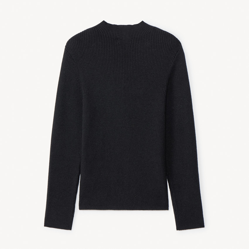 Pull manches longues à col cheminé et boutons fantaisie pour fille  