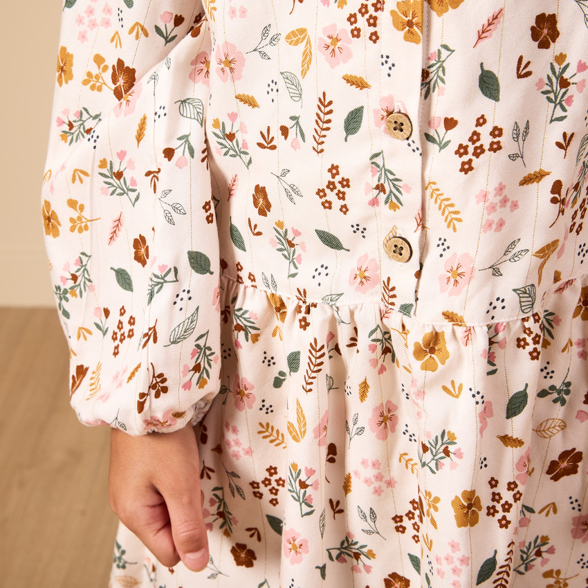 Robe manches longues imprimée pour fille 