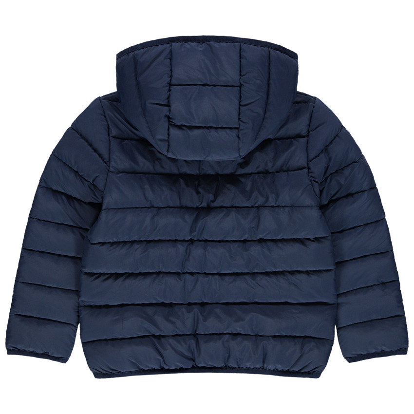 Dunne gewatteerde donsjas met draagtas, voor jongens. 