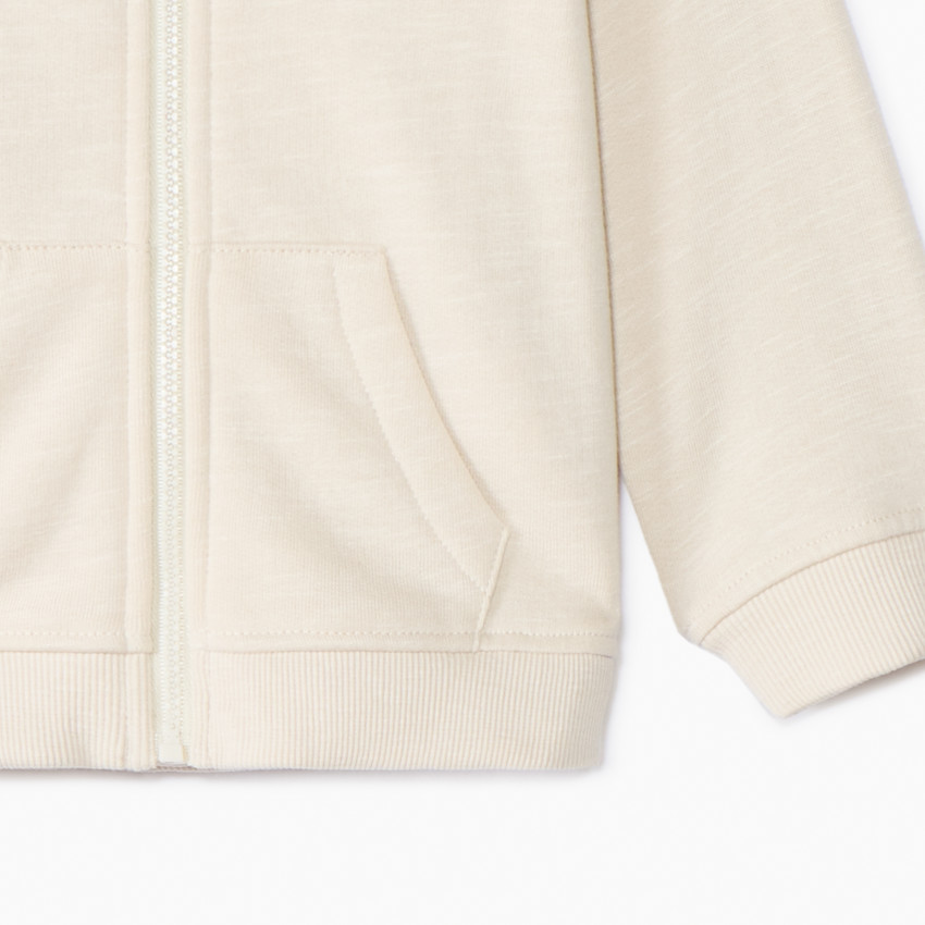 Gilet molleton uni à capuche ourson pour bébé garçon 