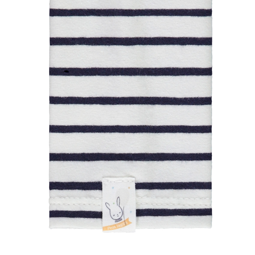 Ensemble en jersey salopette + t-shirt à rayures pour bébé 