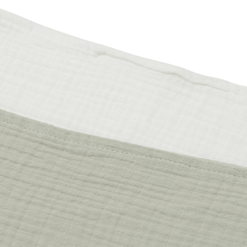 Lange tétra gaze de coton Olive Green/Ivory 70 x 70cm 4 pcs 