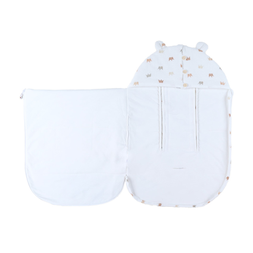 Nid d'ange en mousseline de coton imprimé éléphant TOG 1  