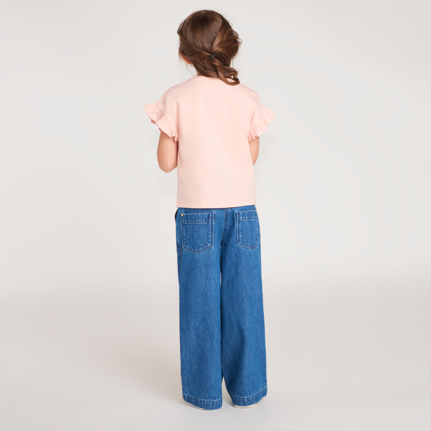 Lage denim jeans met opgestikte zakken meisjes 