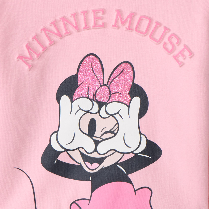 Sweat rose en molleton gratté Minnie Disney pour fille  
