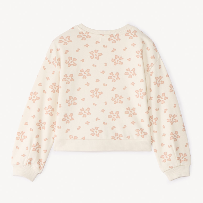 Oversized sweat in fleecy fabric with fancy glitter print for girls 