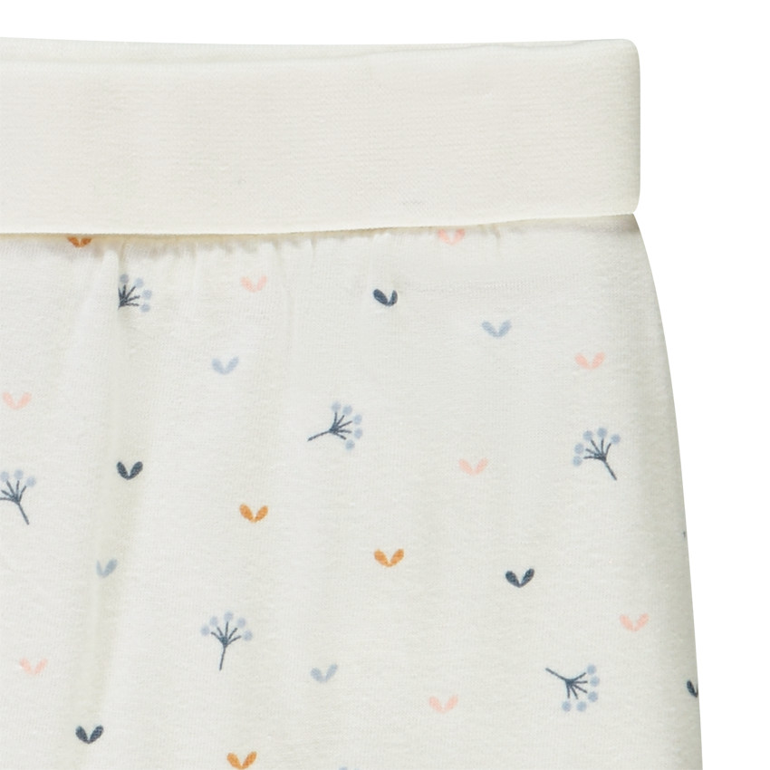 Ensemble en velours et jersey ouatiné t-shirt manches longues + pantalon imprimé fleuri pour bébé fille 